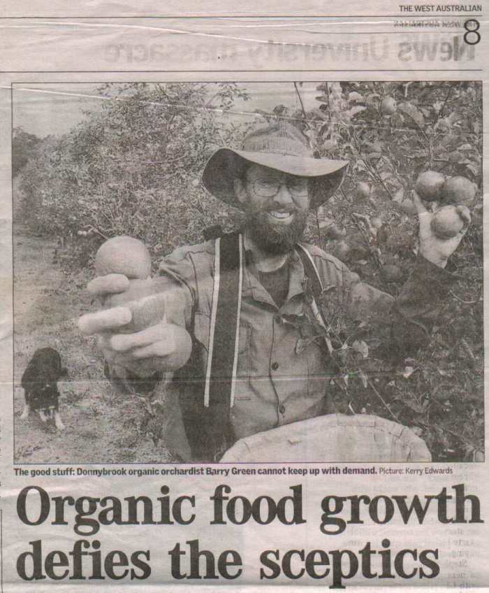Barry Green picking organic Lady Williams apples
